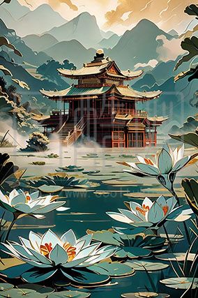国画-风景-插画