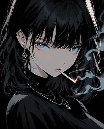 动漫人物 女生 炫酷 头像 背景 暗黑