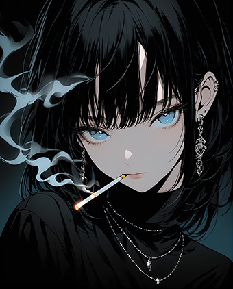 动漫人物 女生 炫酷 头像 背景 暗黑