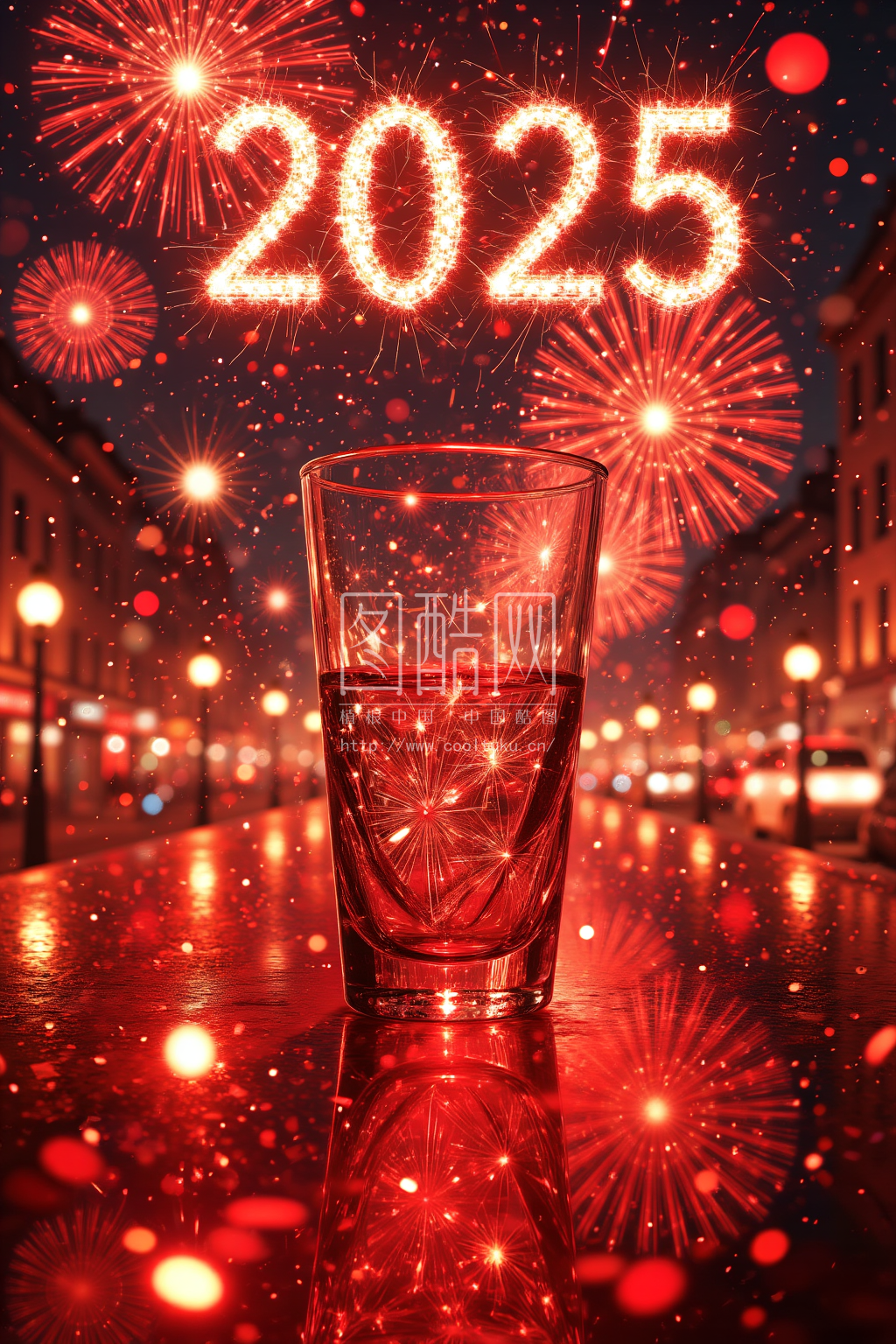 2025新年庆典  杯子 烟花展示